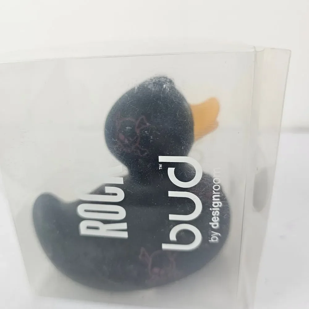 Playful Rock Bud Rubber Ducky Skull Print Bath Toy‎ Black Pink